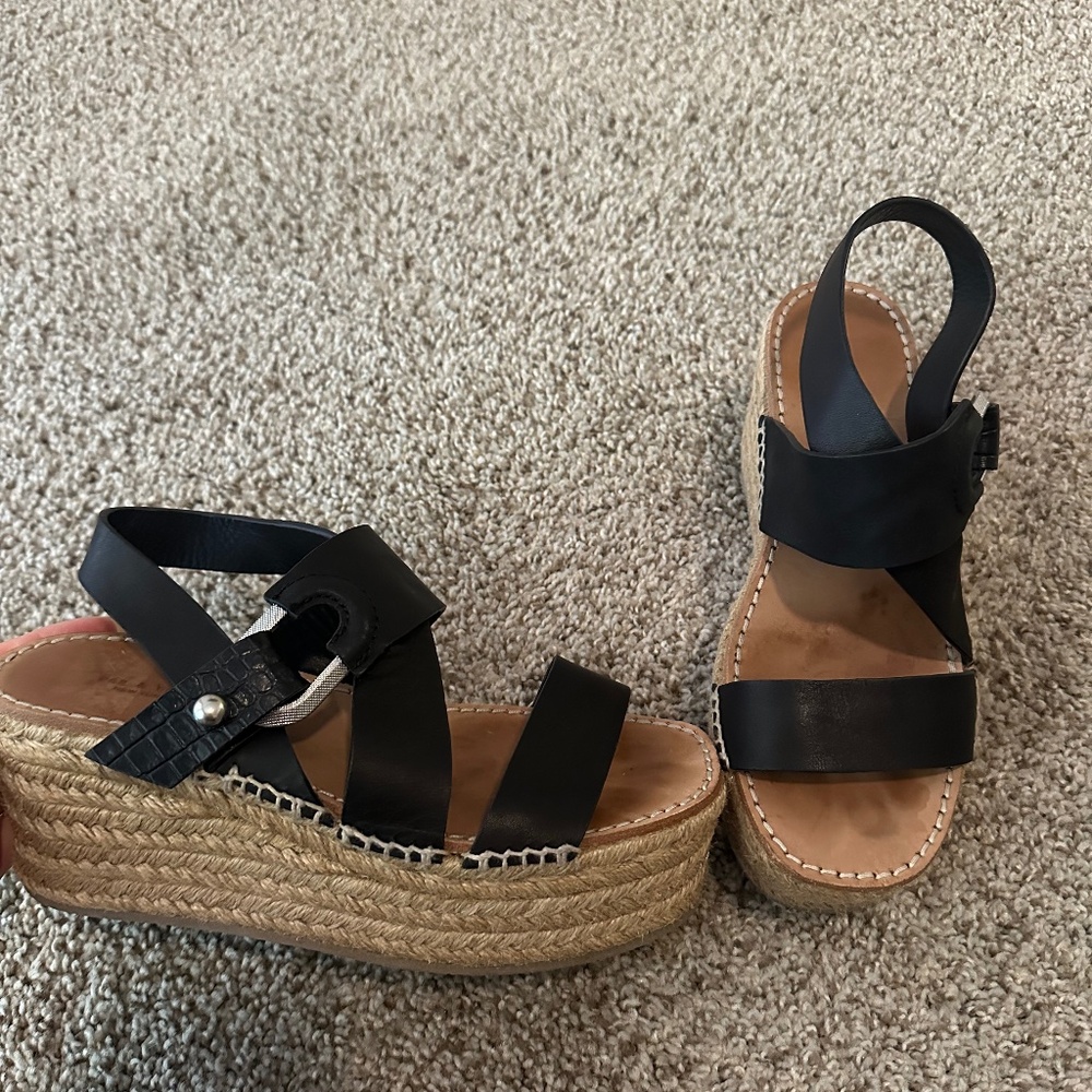 RAG & BONE Black‎ strappy platform sandals size 36.5
